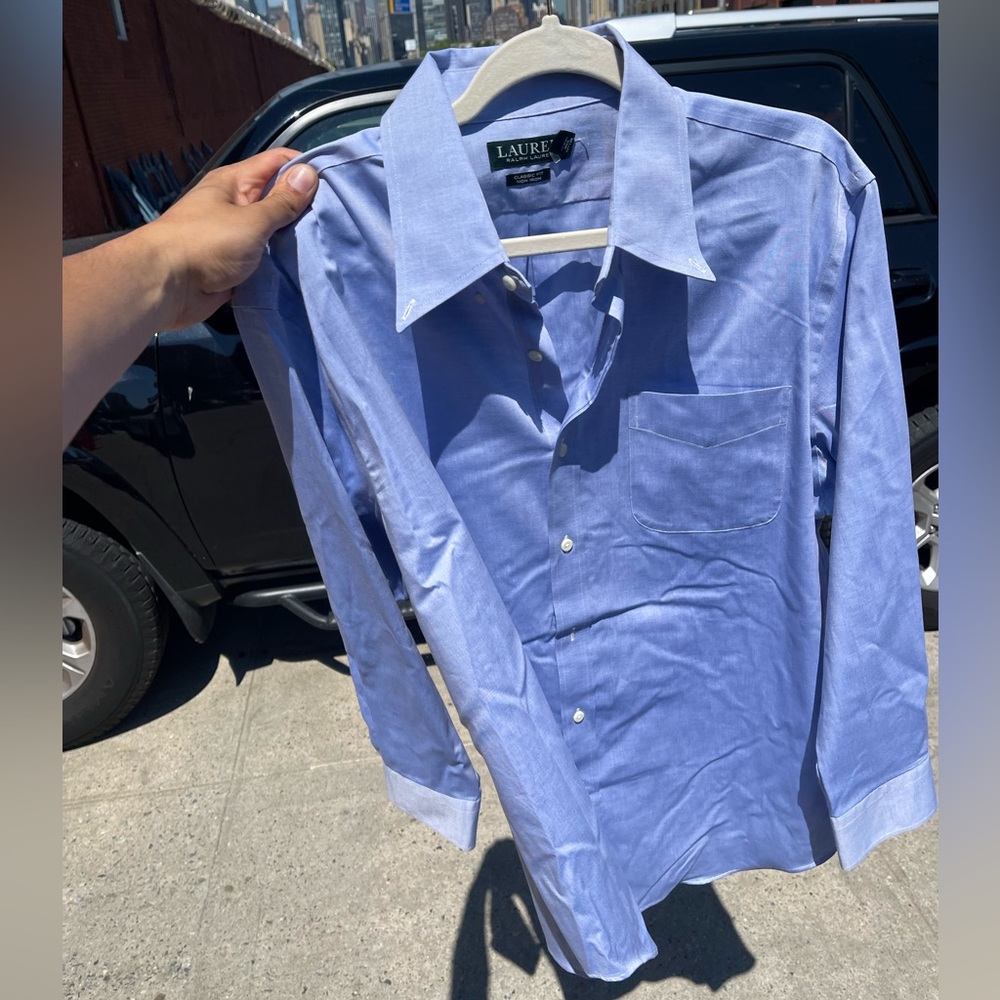 Ralph Lauren blue button down shirt